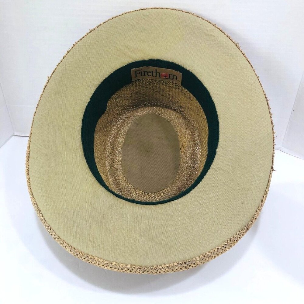 VTG Firethorn GRAND GENEVA Wide Brim Straw Hat L/XL Made In The USA Unisex - Picture 6 of 7